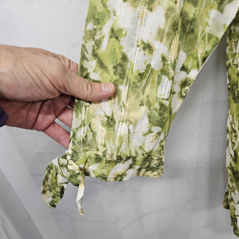 JM Collection Blouse Tank Combo Green Floral Boho Cottage Casual 16 NWT - Picture 3 of 10